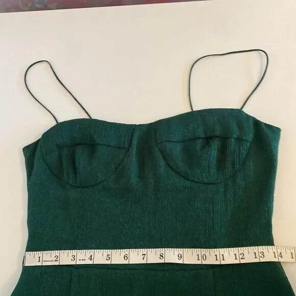 JNSQ Green Bustier Midi Dress with Thigh Split Size 6 - Picture 12 of 14